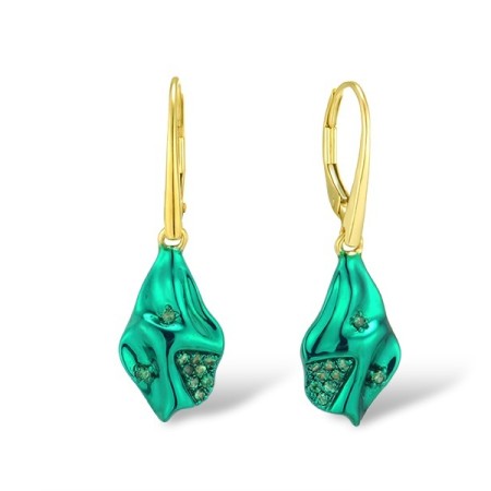 9KYw/ Green e-coating Earrings Green Garnet (E315394GNG9YAG)