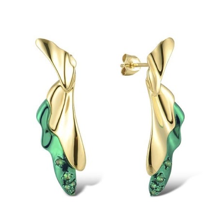 9KYw/ Green e-coating Earrings Green Garnet (E315397GNG9YAG)