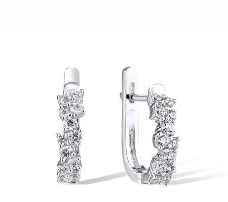 Sterling Silver Earrings White Cubic Zirconia (E315456WCZSL925)