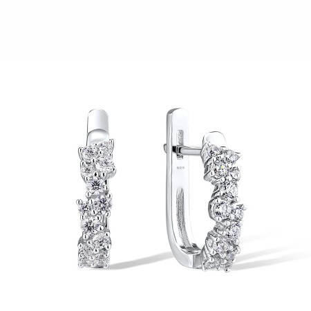 Sterling Silver Earrings White Cubic Zirconia (E315456WCZSL925)