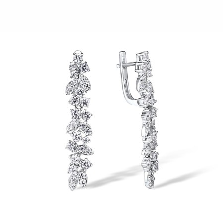 Sterling Silver Earrings White Cubic Zirconia (E315466WCZSL925)
