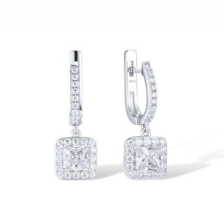 Sterling Silver Earrings White Cubic Zirconia (E315479WCZSL925)