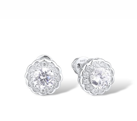 Sterling Silver Earrings White Cubic Zirconia (E315481WCZSL925)