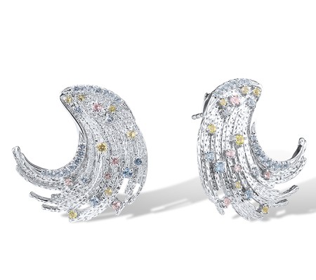 Sterling Silver Earrings Blue Spinel,Green Nano Cubic Zirconia (Per,Nano pink spinel (E315648BGPSSL925)