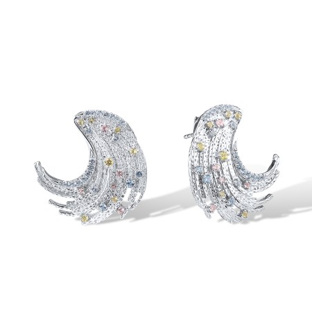 Sterling Silver Earrings Blue Spinel,Green Nano Cubic Zirconia (Per,Nano pink spinel (E315648BGPSSL925)