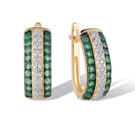 14KYWB Earrings Diamond,Emerald (E315730EMR14KYWB)