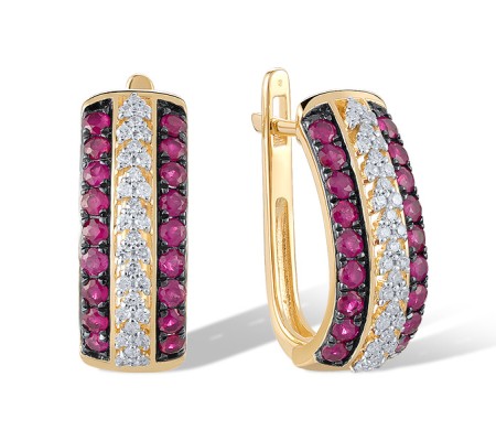 14KYWB Earrings Diamond,Ruby (E315730RUY14KYWB)
