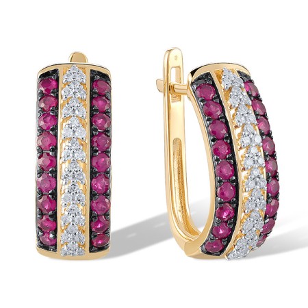 14KYWB Earrings Diamond,Ruby (E315730RUY14KYWB)
