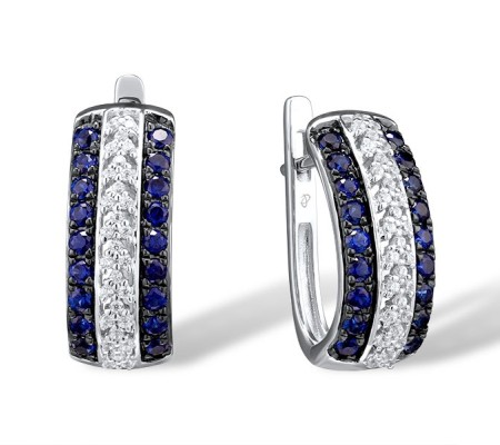 14KWB Earrings Blue Sapphire,Diamond (E315730SAP14KWB)