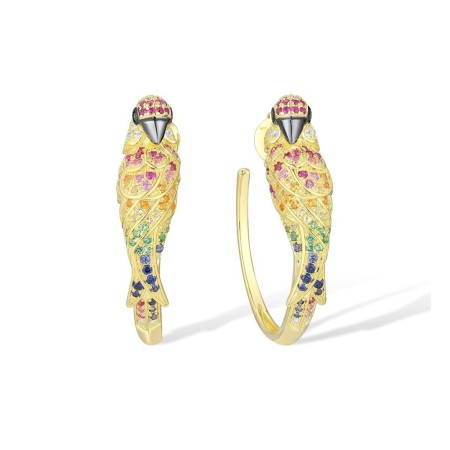 Sterling Silver w/ Yellow Black Plating Earrings Created Pink Sapphire,Created Ruby,Created Sapphire,Green Nano Cubic Zirconia (Per,Green Spinel,White Cubic Zirconia,Yellow Nano Cubic Zirconia (Ci (E315788MULSC925)