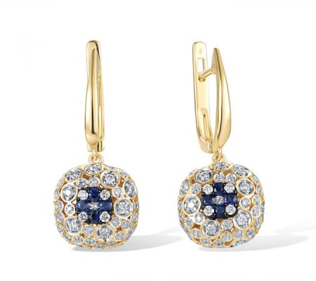 14KYWB Earrings Blue Sapphire,Diamond (E315818SAP14KYWB)