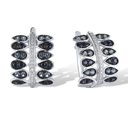 14KWB Earrings Blue Sapphire,Diamond (E315823SAP14KWB)