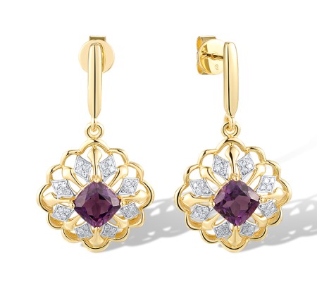 14KYW Earrings Diamond,Amethyst (E315848AME14KYW)