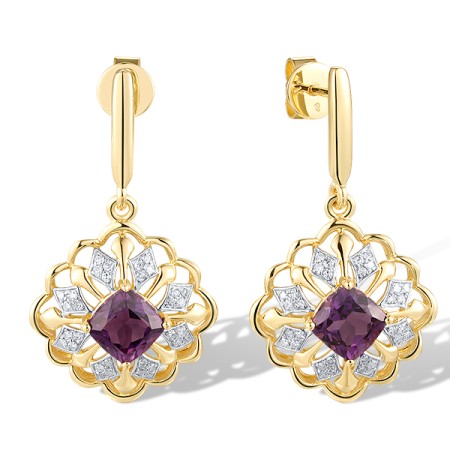 14KYW Earrings Diamond,Amethyst (E315848AME14KYW)