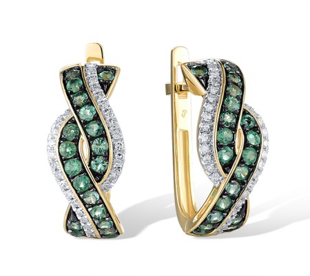 14KYWB Earrings Diamond,Emerald (E315899EMR14KYWB)