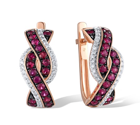 14KRWB Earrings Diamond,Ruby (E315899RUY14KRWB)