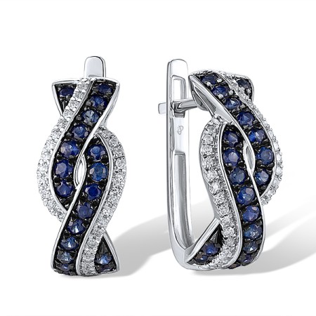14KWB Earrings Blue Sapphire,Diamond (E315899SAP14KWB)