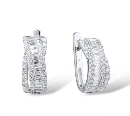 Sterling Silver Earrings White Cubic Zirconia (E315911WCZSL925)
