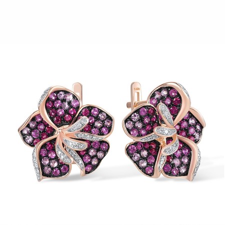 14KRWB Earrings Diamond,Pink Sapphire,Ruby (E315990PRU14KRWB)