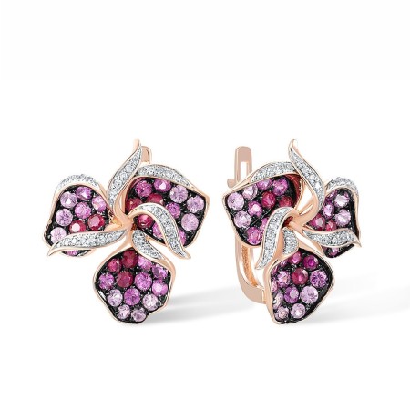 14KRWB Earrings Diamond,Pink Sapphire,Ruby (E315991PRU14KRWB)
