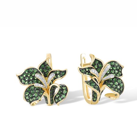 14KYWB Earrings Diamond,Green Garnet (E315993GNG114KYWB)