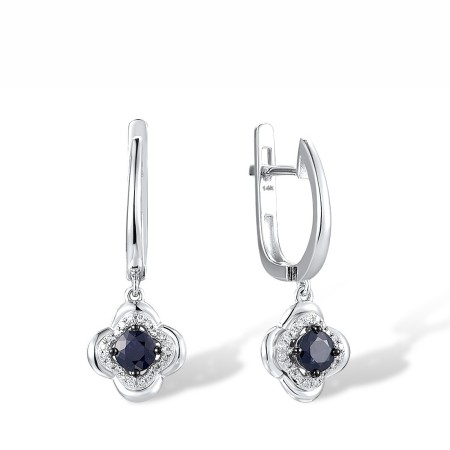14KWB Earrings Blue Sapphire,Diamond (E315997SAP14KWB)