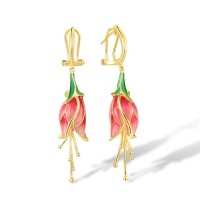 Sterling Silver w/ Yellow Plating Earrings Enamel (E316015AENASY925)