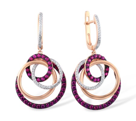 14KRWB Earrings Diamond,Ruby (E316080RUY14KRWB)