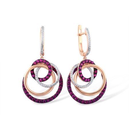 14KRWB Earrings Diamond,Ruby (E316080RUY14KRWB)