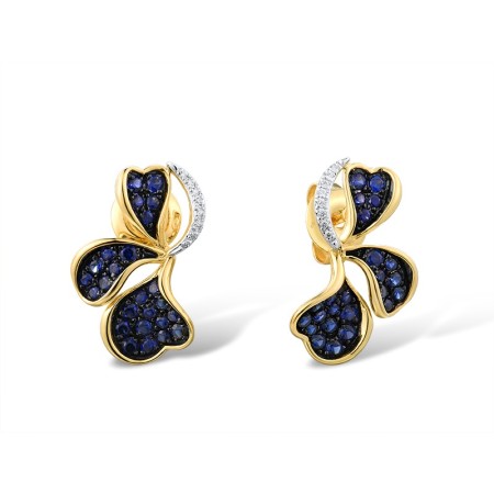 14KYWB Earrings Blue Sapphire,Diamond (E316103SAP14KYWB)