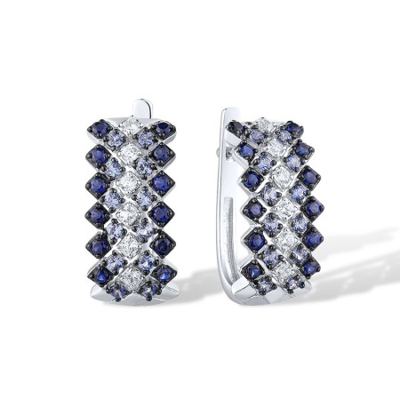 14KWB Earrings Blue Sapphire,Diamond (E316110SAP14KWB)