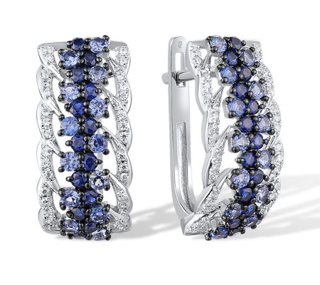 4KWB Earrings Blue Sapphire,Diamond (E316112SAP14KWB)