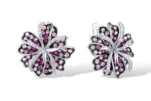 10KWB Earrings Created Pink Sapphire,Created Ruby,Diamond (E316160CPR10KWB)