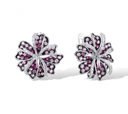 10KWB Earrings Created Pink Sapphire,Created Ruby,Diamond (E316160CPR10KWB)