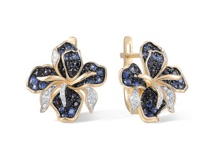 10KYWB Earrings Created Sapphire,Diamond (E316174CRS10KYWB)