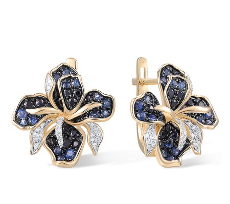 10KYWB Earrings Created Sapphire,Diamond (E316174CRS10KYWB)