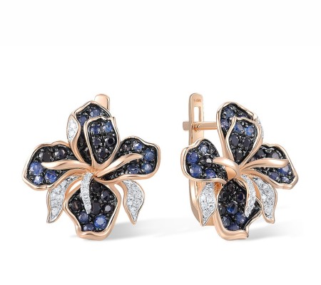 14KRWB Earrings Blue Sapphire,Diamond (E316174SAP14KRWB)
