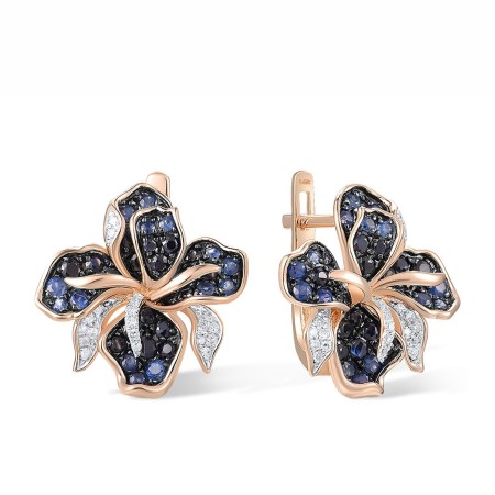 14KRWB Earrings Blue Sapphire,Diamond (E316174SAP14KRWB)
