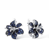 14KWB Earrings Blue Sapphire,Diamond (E316175SAP114KWB)