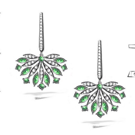 14KW Earrings Blue Sapphire,Diamond (E316197SAP14KW)