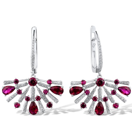 14KW Earrings Ruby,Diamond (E316198RUY14KW)