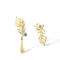 14KYW Earrings Diamond,Emerald (E316208EMR14KYW)