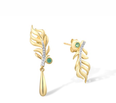 14KYW Earrings Diamond,Emerald (E316208EMR14KYW)