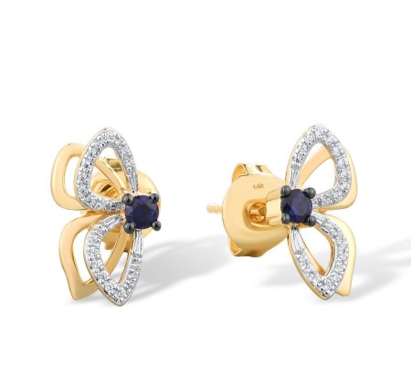 14KYWB Earrings Blue Sapphire,Diamond (E316339ASAP14KYWB)