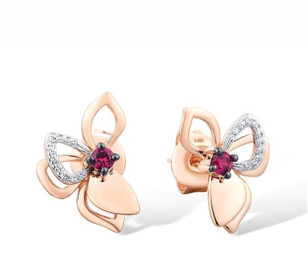 14KRWB Earrings Diamond,Ruby (E316341ARUY14KRWB)
