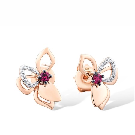 14KRWB Earrings Diamond,Ruby (E316341ARUY14KRWB)