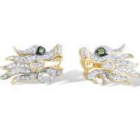 14KYWB Earrings Diamond,Green Garnet (E316392GNG14KYWB)