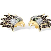 14KYWB Earrings Brown Diamond,Diamond,Green Garnet (E316393GBR14KYWB)