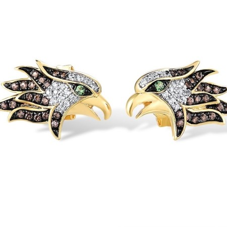 14KYWB Earrings Brown Diamond,Diamond,Green Garnet (E316393GBR14KYWB)