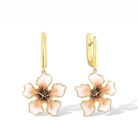 Sterling Silver w/ Yellow Plating Earrings Enamel (E316400ENA1SY925)